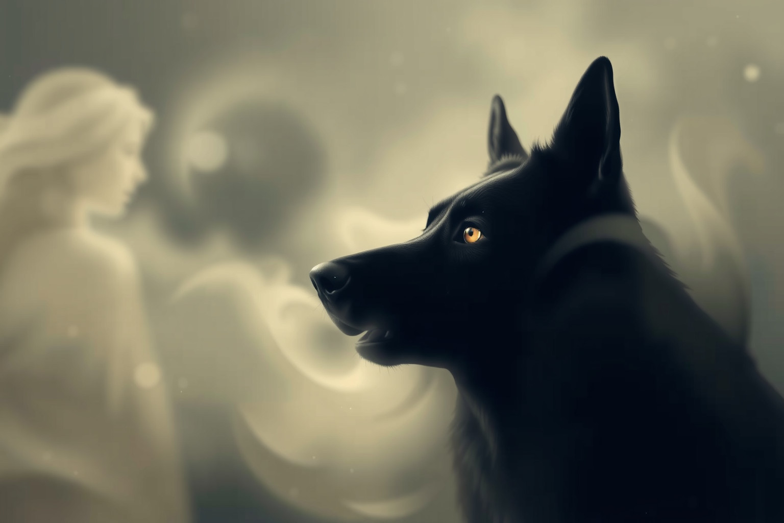 Sognare un pastore tedesco che ti guarda simboleggia fiducia profonda.