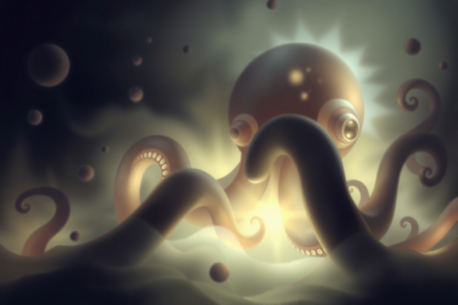 Sognare un polipo in acque torbide simboleggia dubbi oscuri.