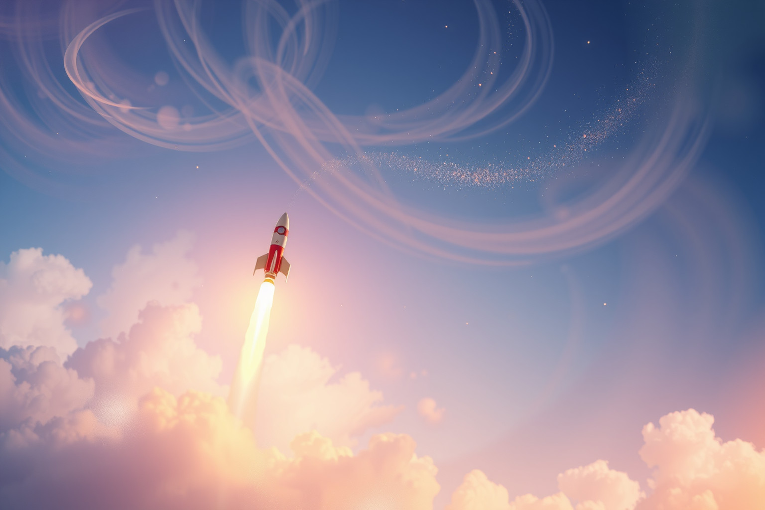 Sognare un razzo che cade simboleggia paure di fallimento imminente.