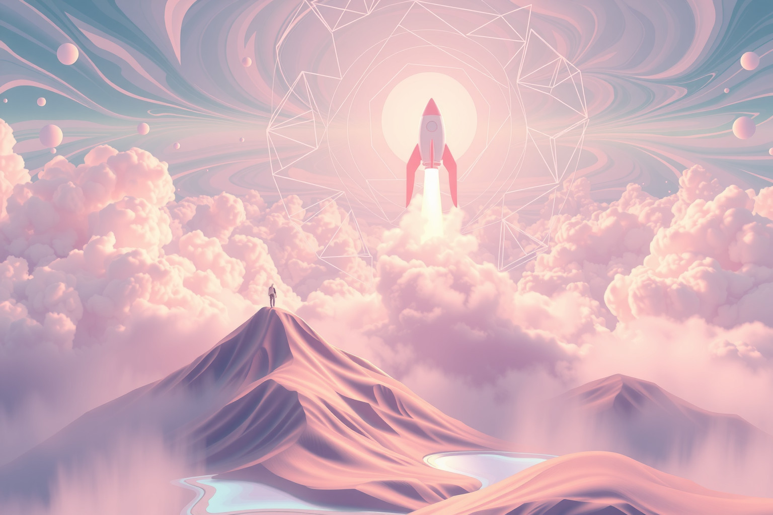 Sognare un razzo surreale simboleggia ambizioni elevate e trasformazioni interiori.