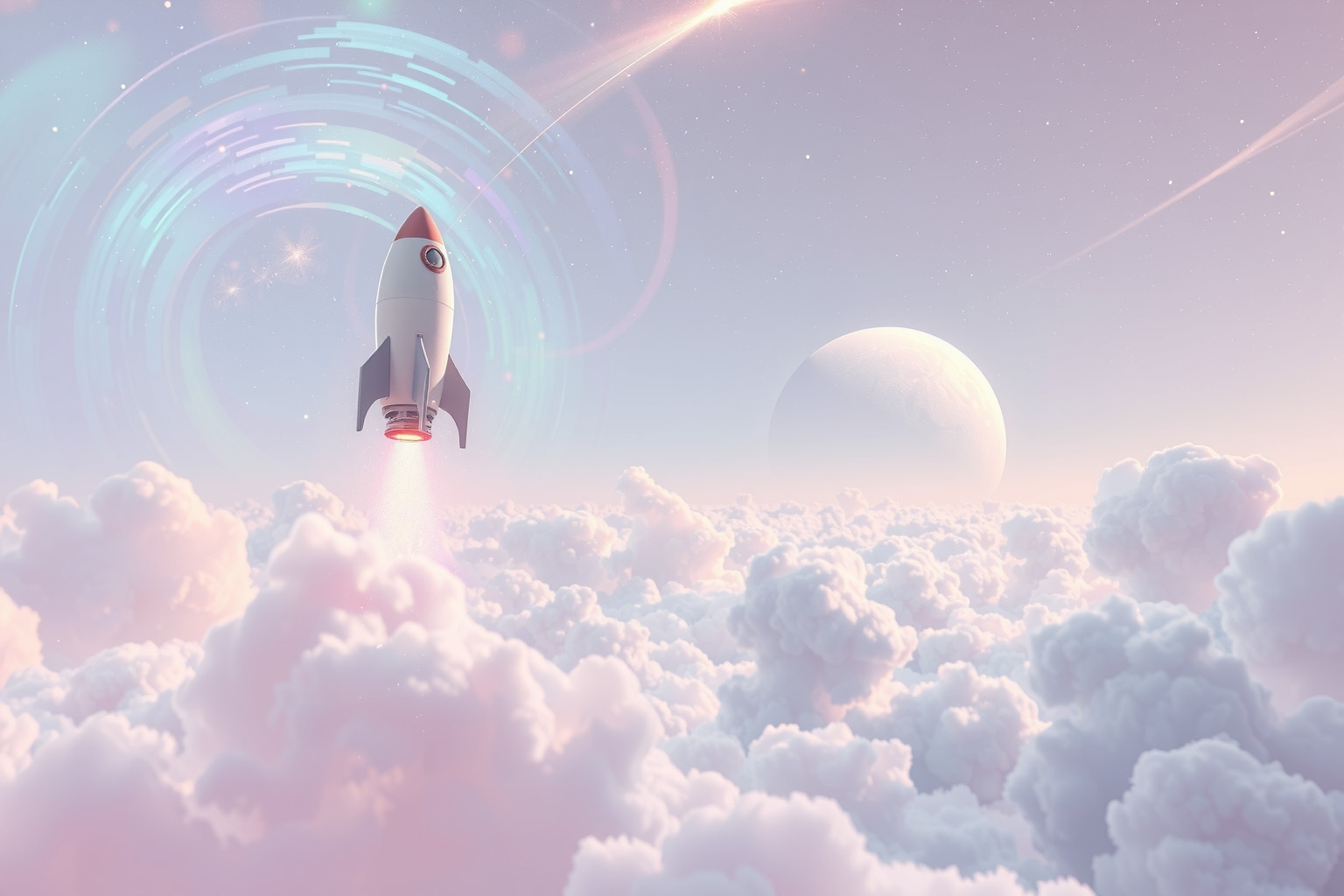 Sognare un razzo verso un pianeta simboleggia nuove avventure cosmiche.