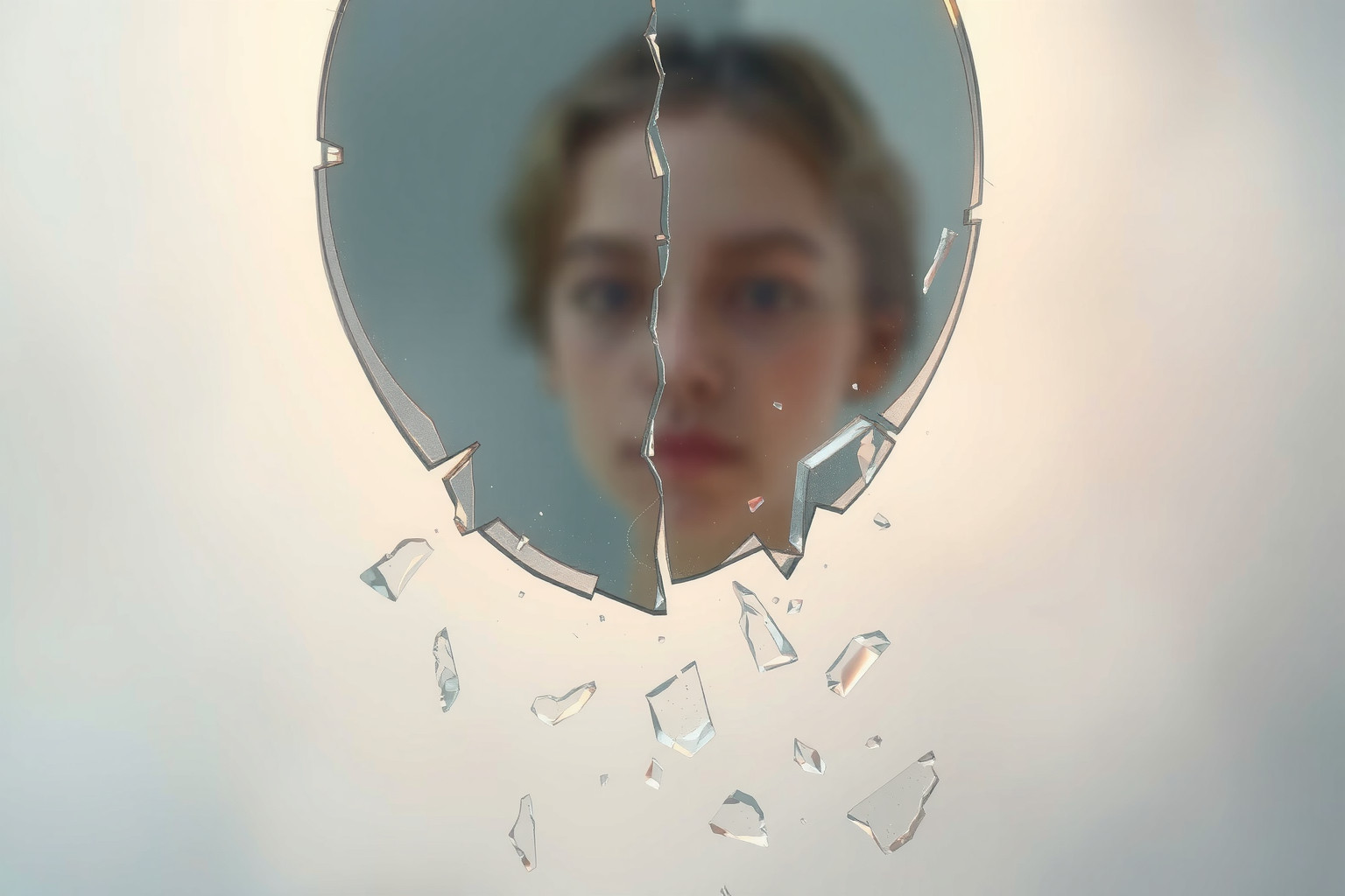 Sognare specchio rotto simboleggia identità fragile e divisa.