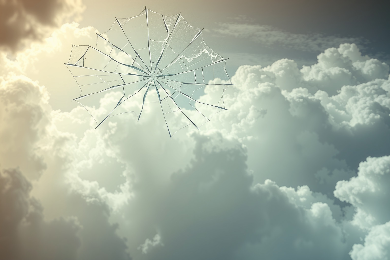 Sognare un tetto di vetro rotto indica fragilità e cambiamenti imminenti.