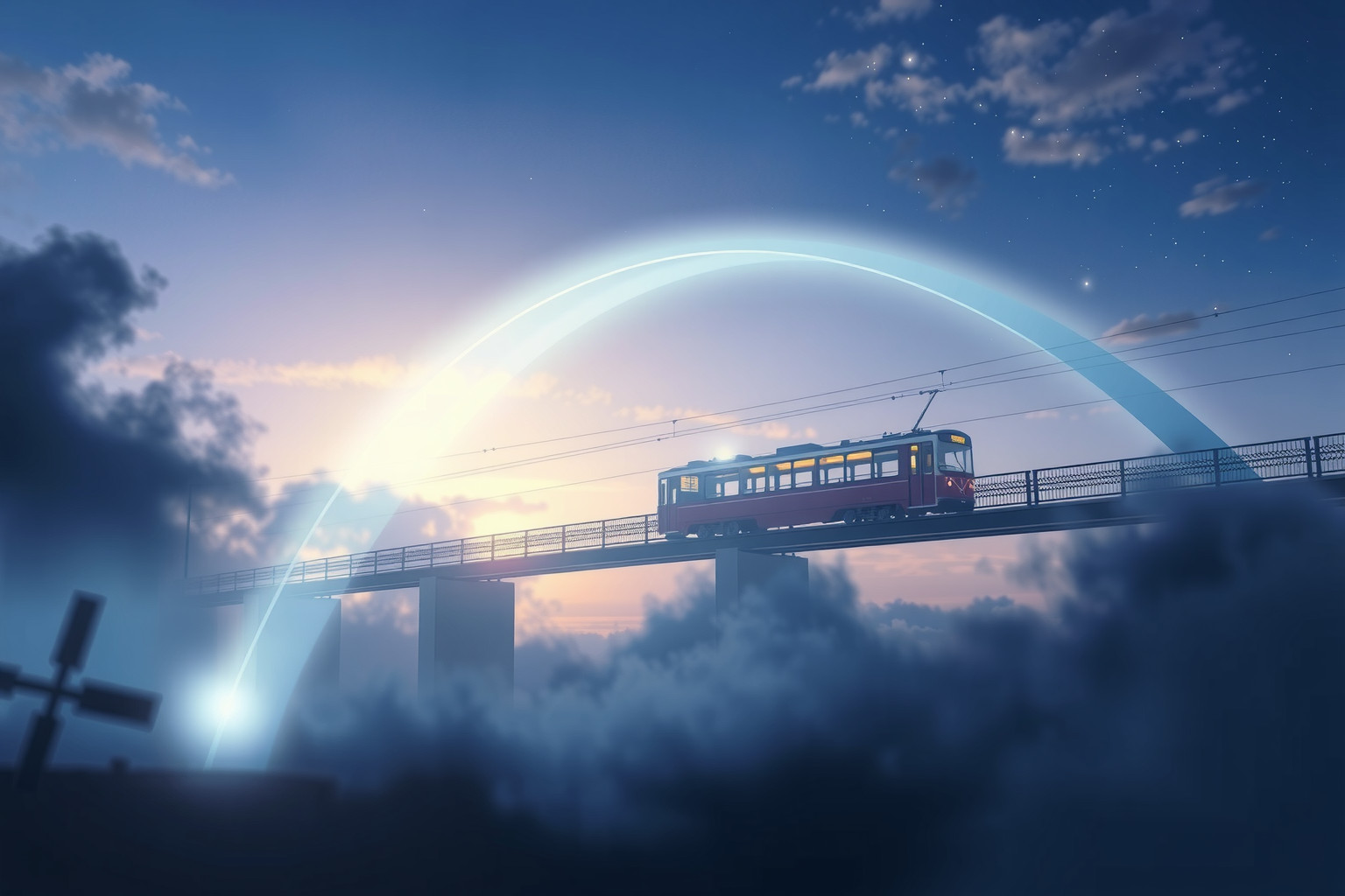 Sognare un tramvai sul ponte indica una profonda trasformazione personale.