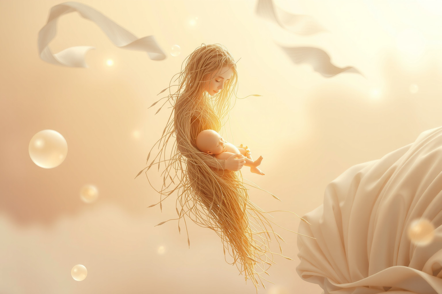 Sognare una balia di fieno in lucidità simboleggia protezione e crescita.