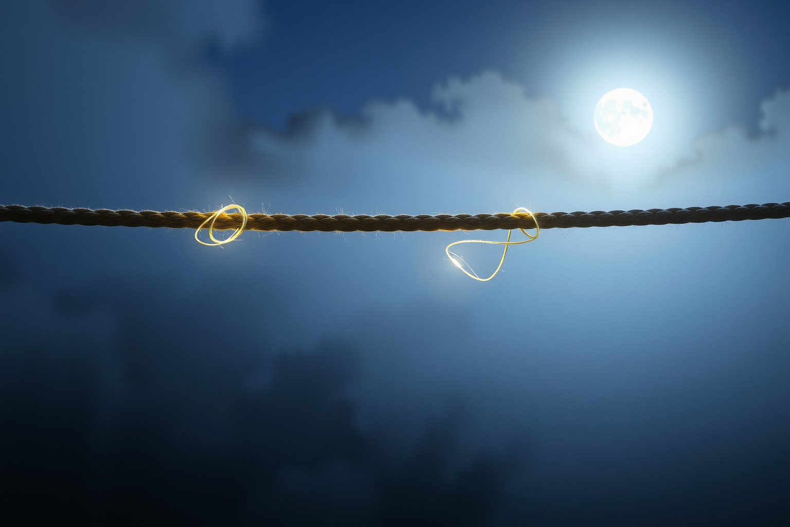 Sognare una corda tesa simboleggia tensione e equilibrio emotivo.