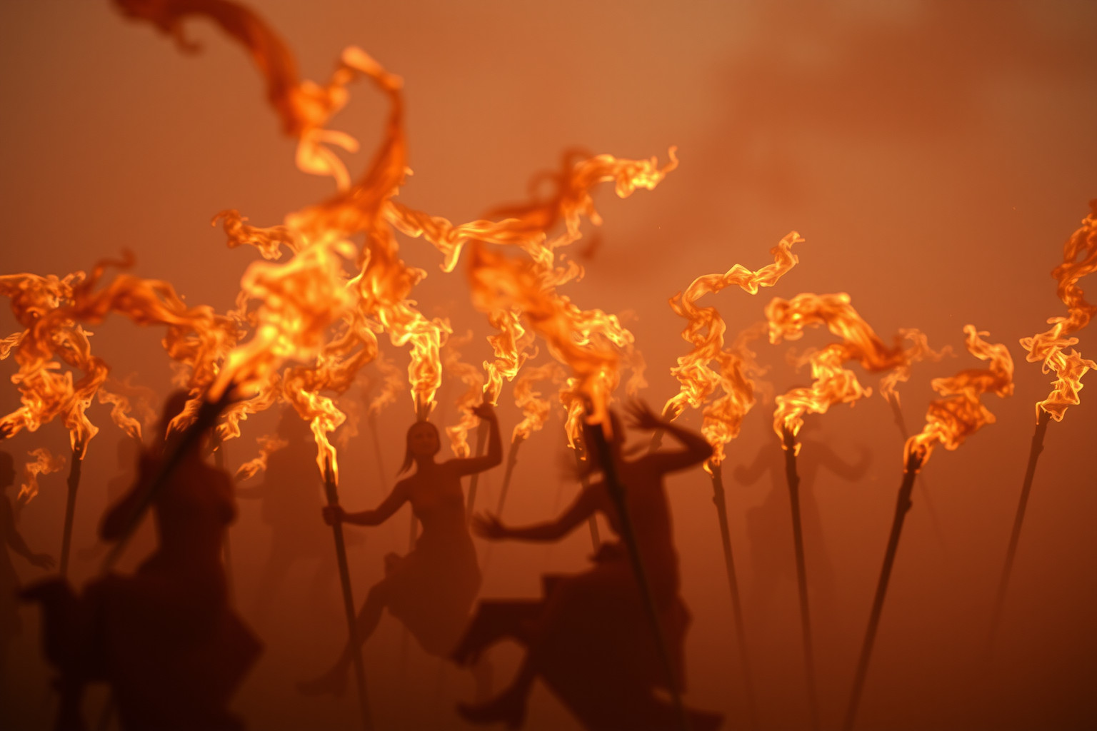 Sognare una danza caotica con torce riflette emozioni contrastanti interiori.