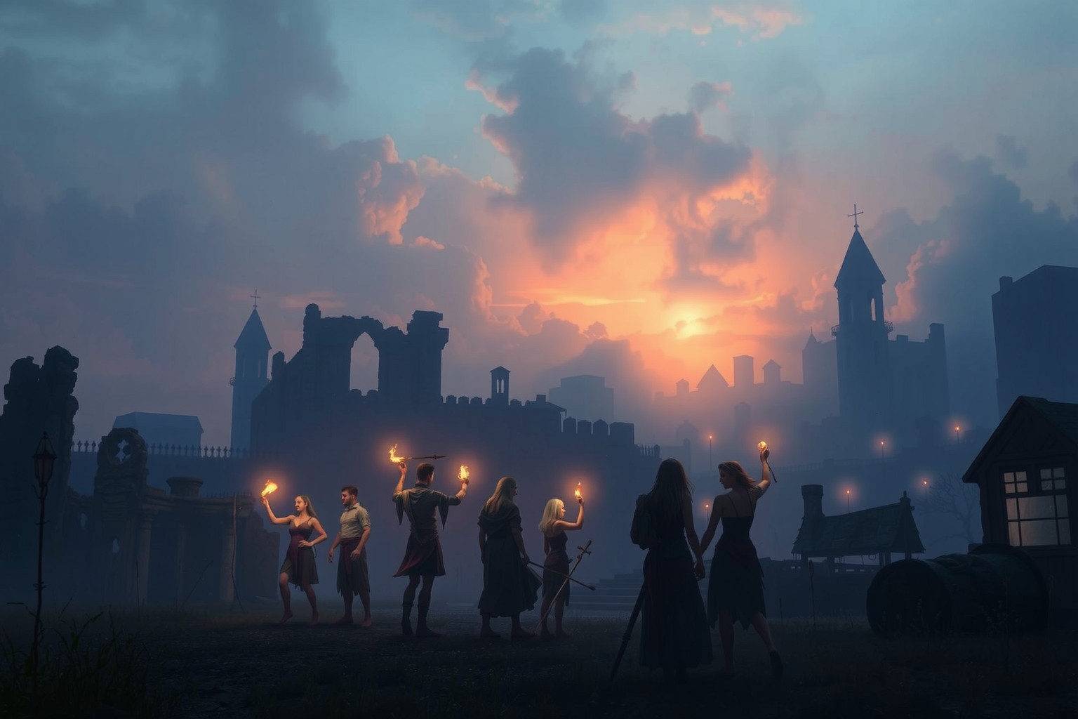 Nel villaggio antico, la danza con torce simboleggia rinascita spirituale.