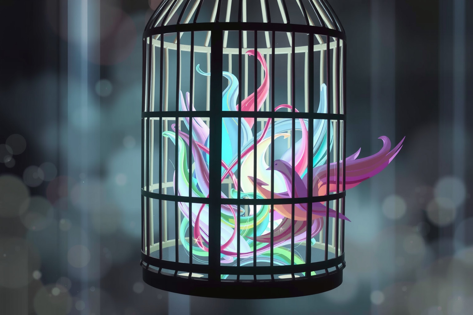 Sognare una gabbia piena di uccelli riflette emozioni represse profonde.