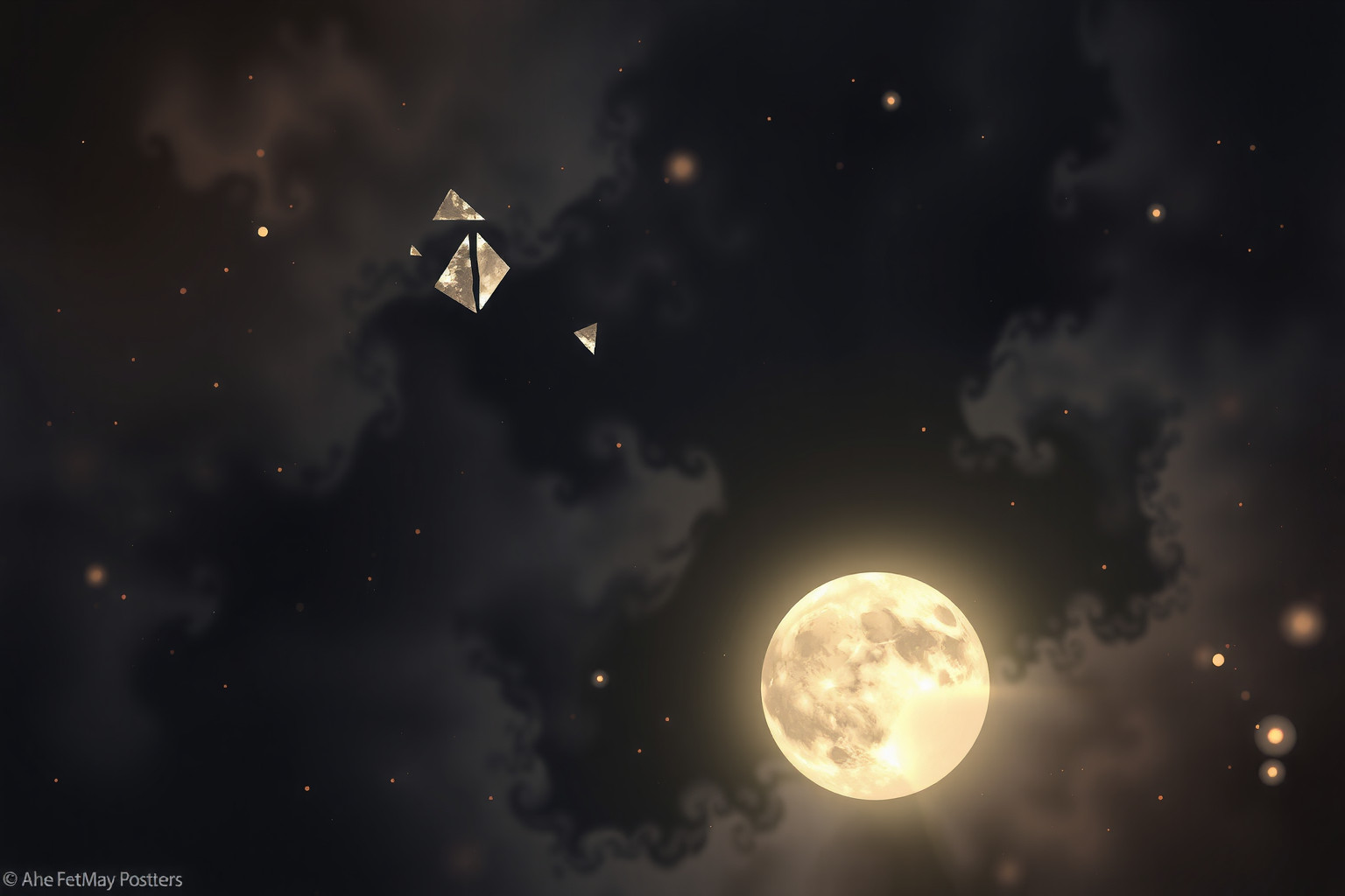 Sognare luna piena che si frantuma simboleggia cambiamenti improvvisi emozionali.