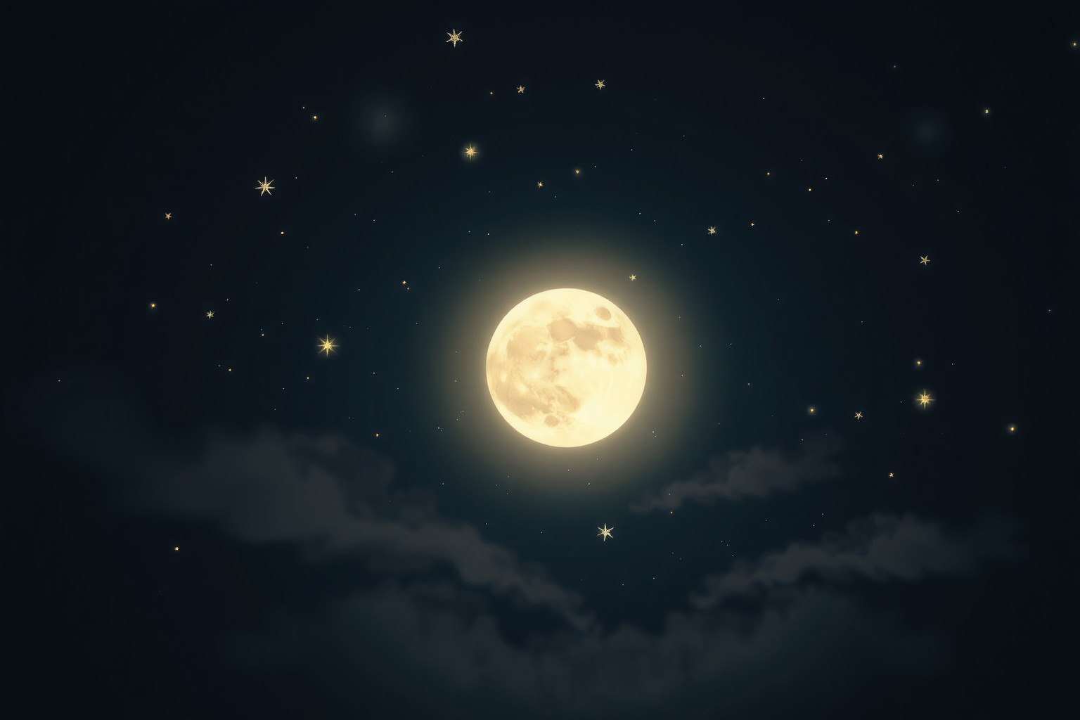 Sognare luna piena stellata simboleggia ispirazione e desideri profondi.