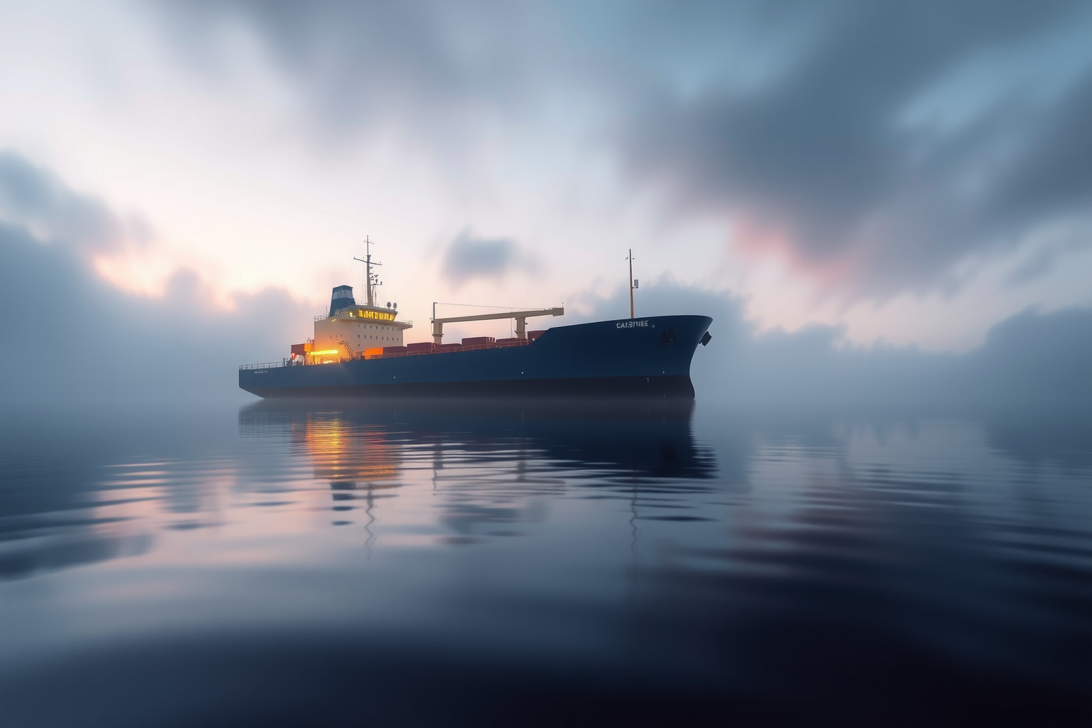 Sognare una nave cargo attraccata simboleggia attesa stabile e riflessione.