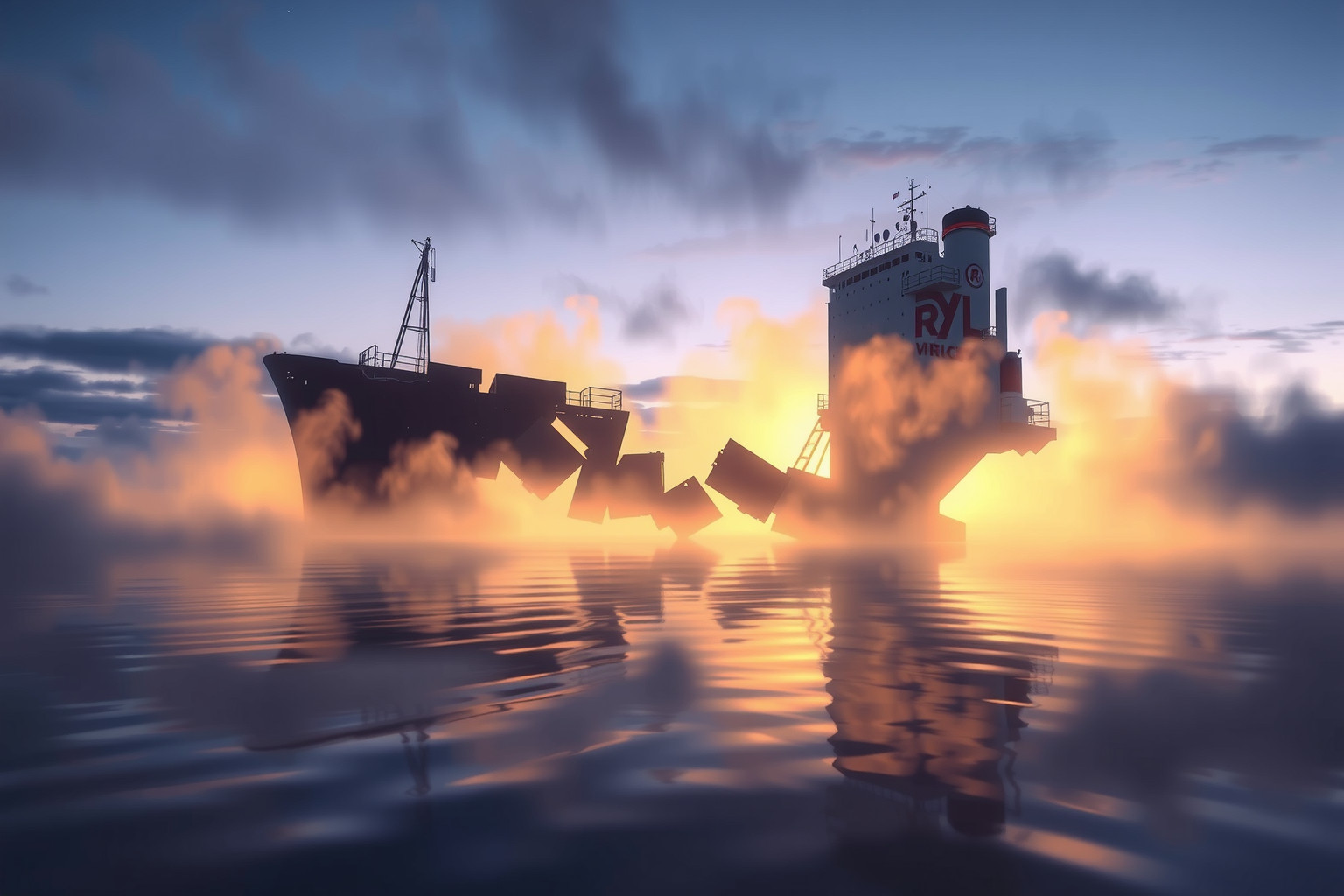 Sognare una nave cargo danneggiata riflette paure interiori nascoste.