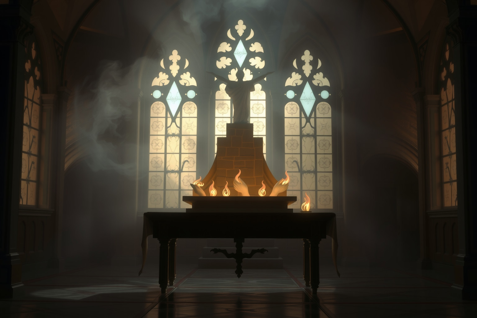 Sognare sacrestia con altare simboleggia sacrificio personale profondo.