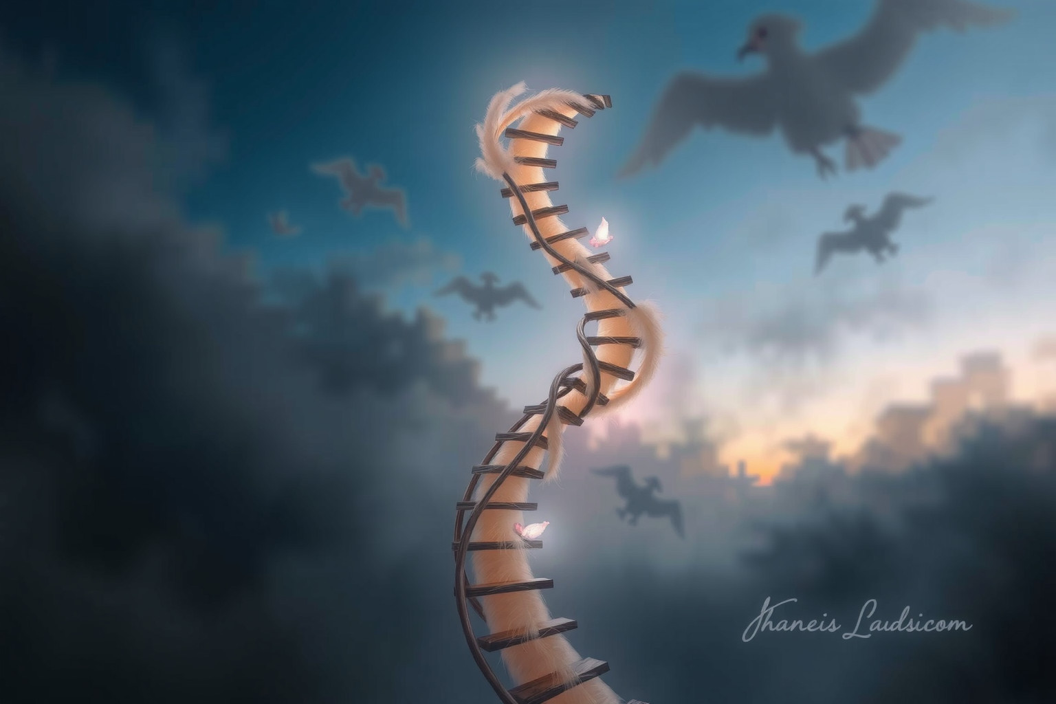 Sognare una scala per polli simboleggia crescita e protezione familiare.