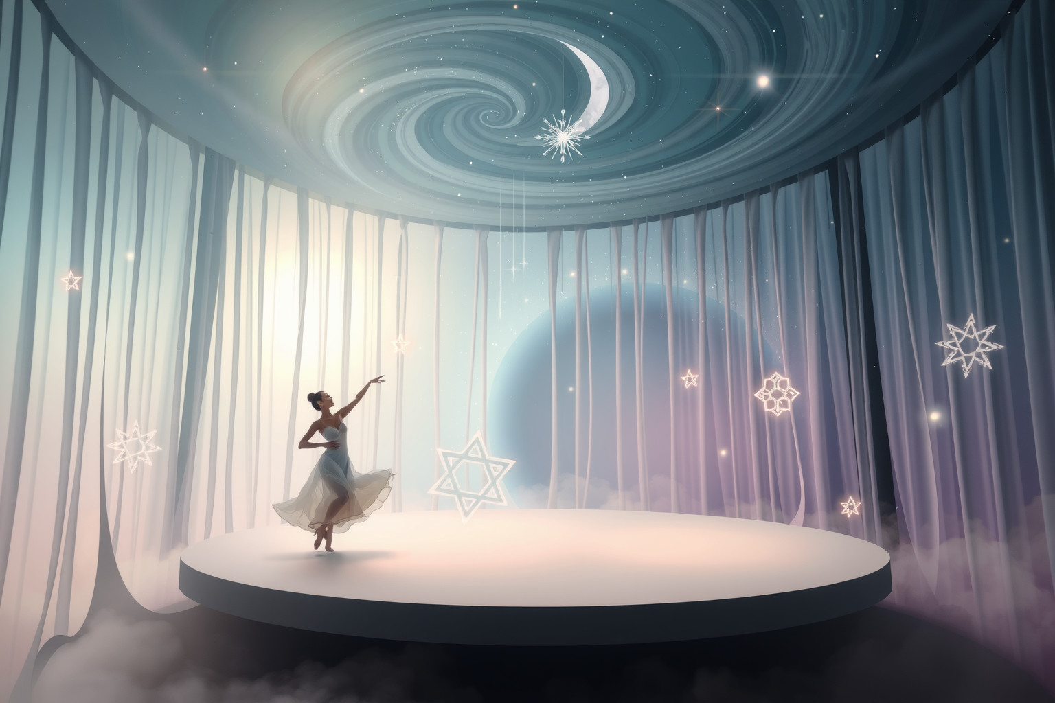 Sognare scene teatrali magiche riflette desideri di trasformazione interiore.