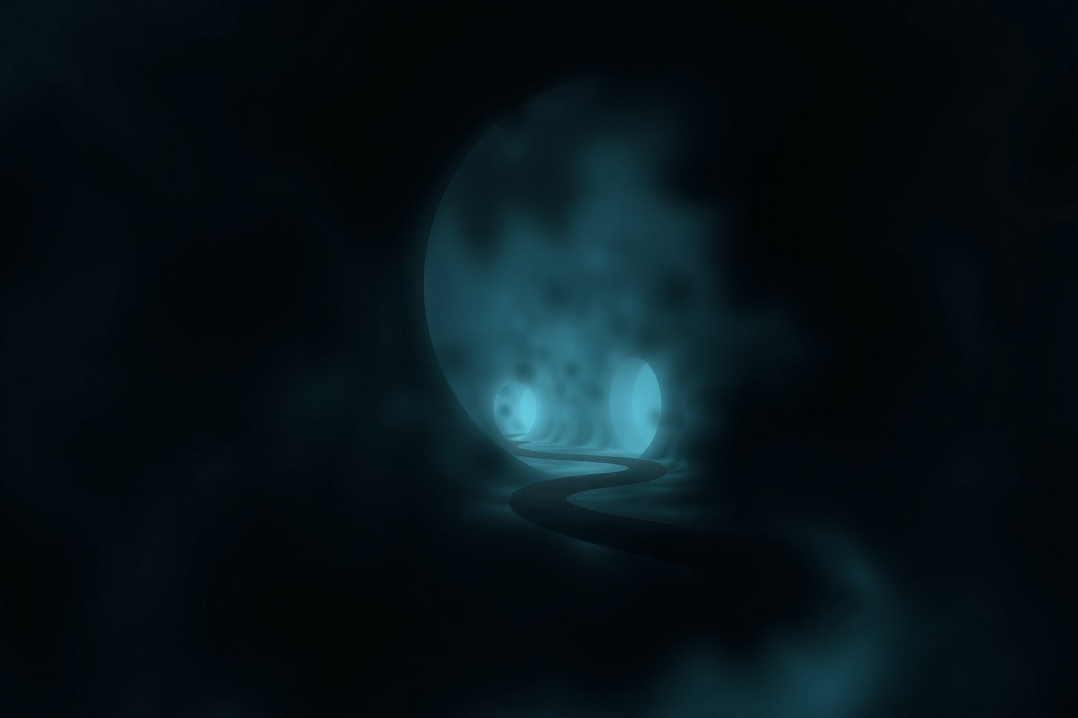 La strada secondaria buia simboleggia l’ansia dell’ignoto nascosto.