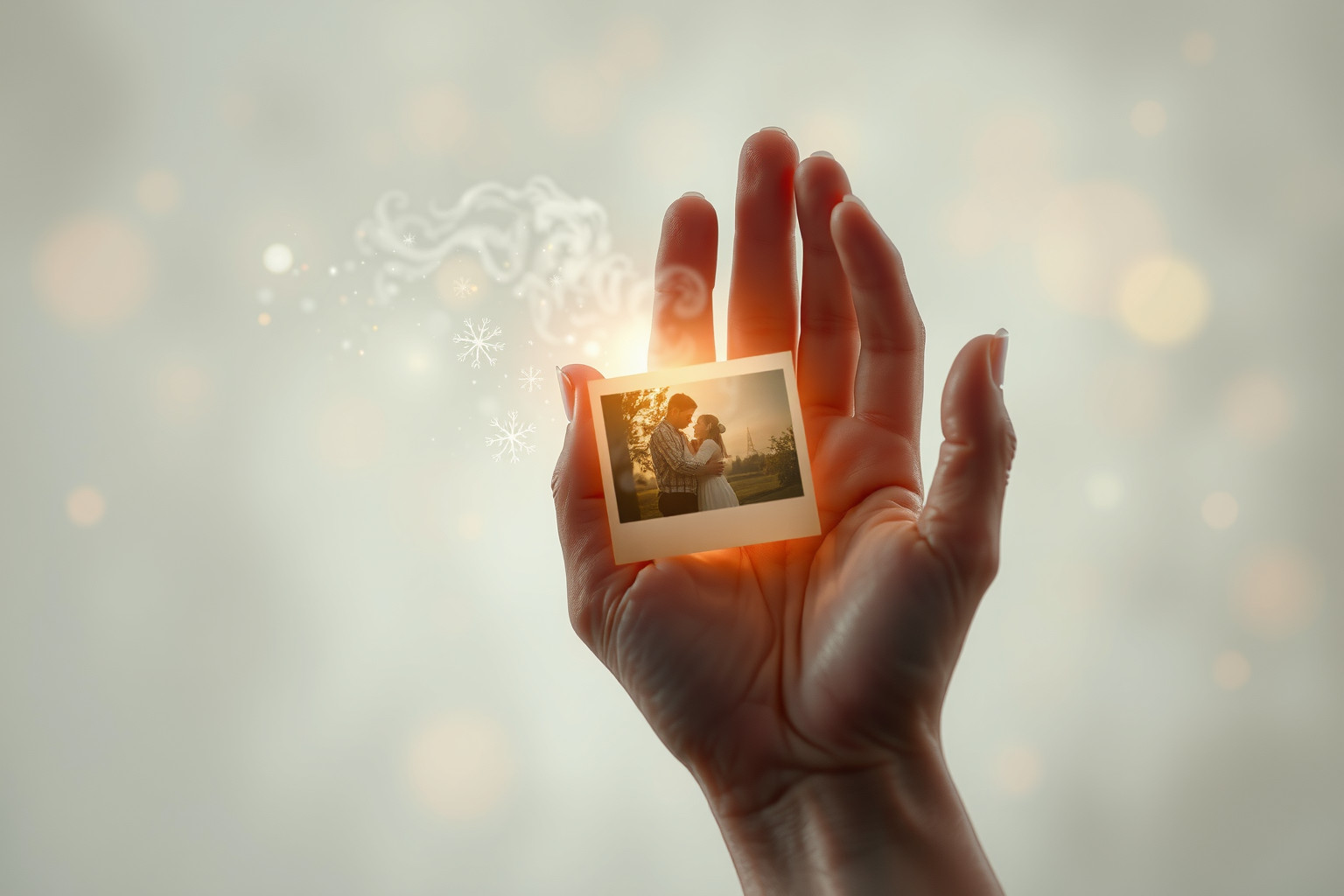 Stringere una foto simboleggia il desiderio di rivivere ricordi passati.