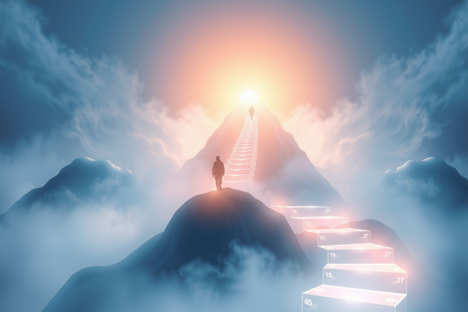 Attraversare una montagna simboleggia superare sfide con determinazione.