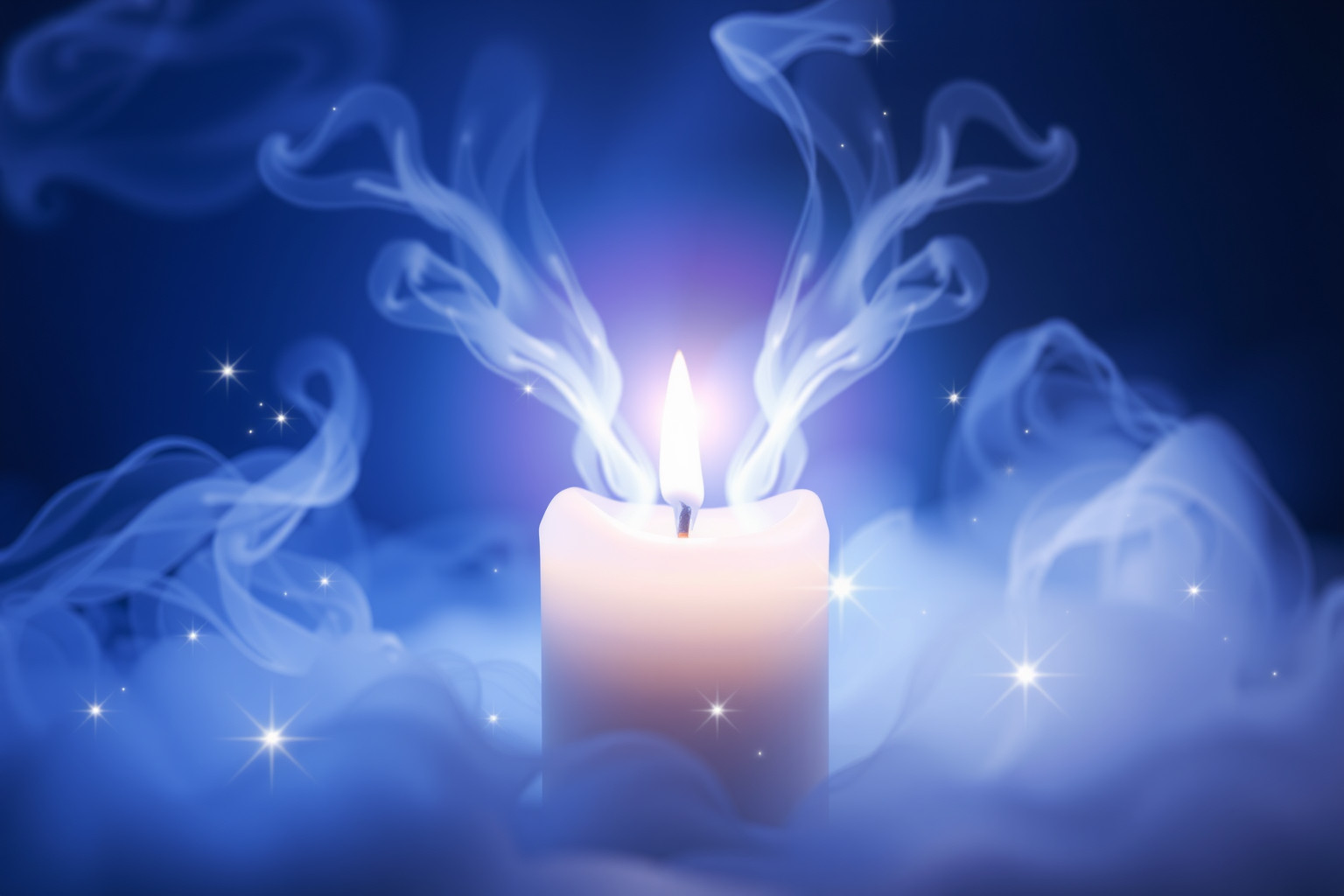 La candela di cera bianca simboleggia purezza e pace interiore.