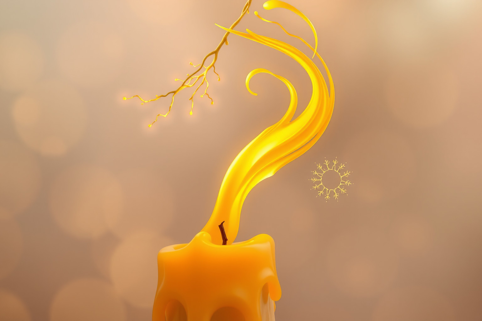 La candela gialla stimola intuizione e idee innovative nel sogno.