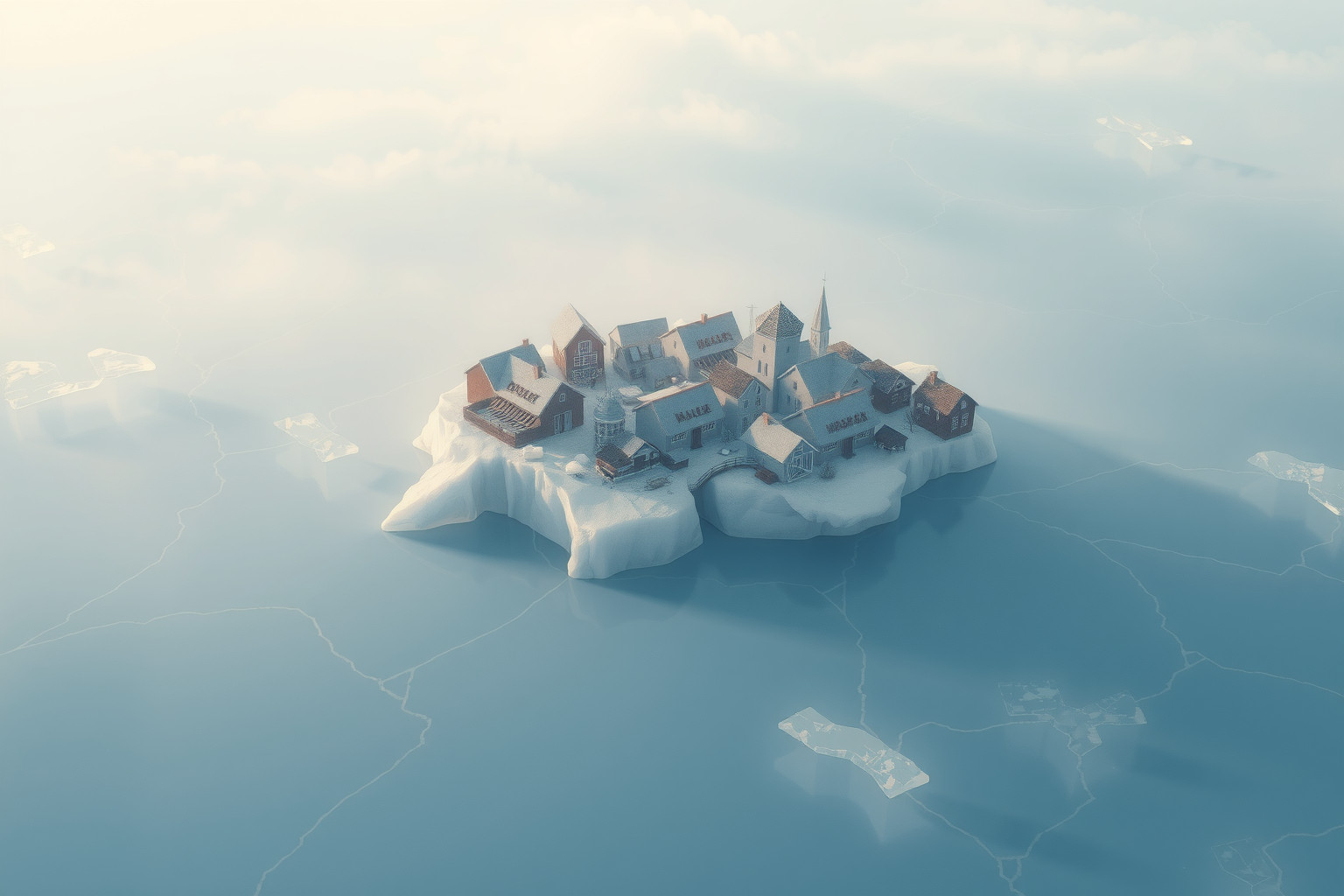 Case su ghiaccio galleggiante simboleggiano instabilità familiare profonda.