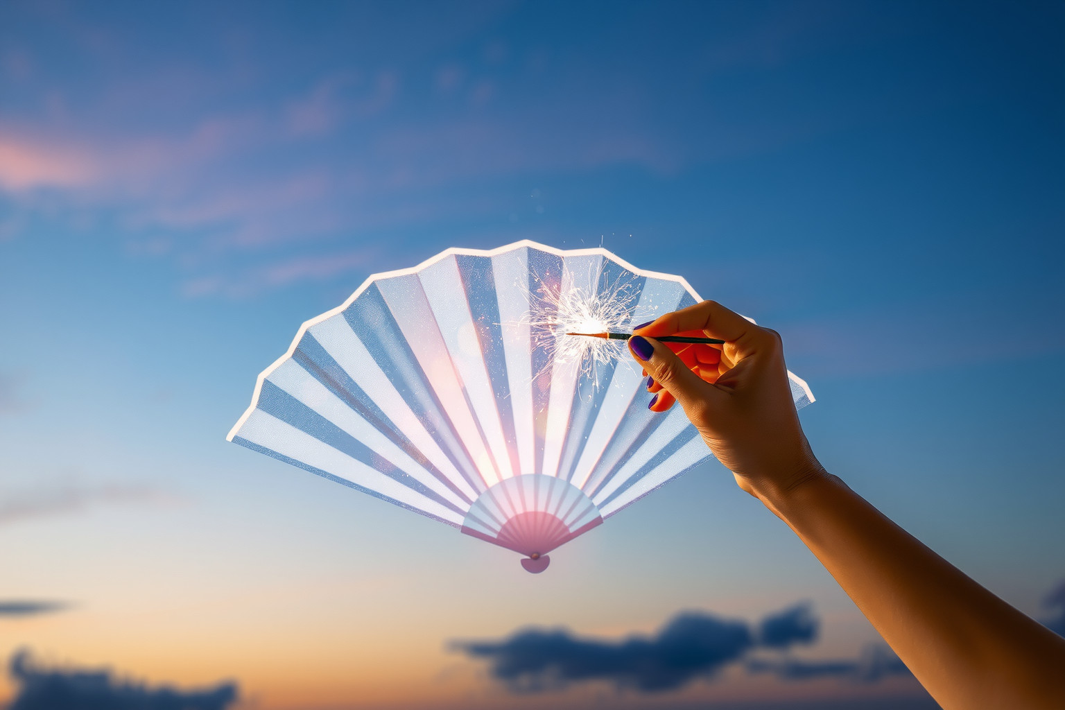 Dipingere un ventaglio in sogno simboleggia creatività ed espressione personale.