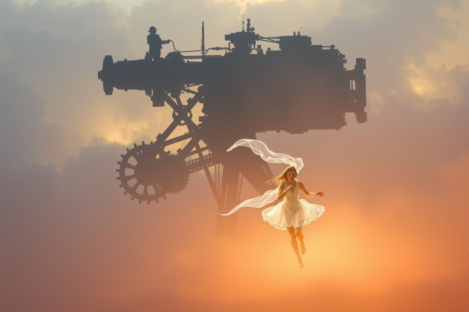 Essere inseguiti da un macchinario simboleggia stress e pressioni lavorative.