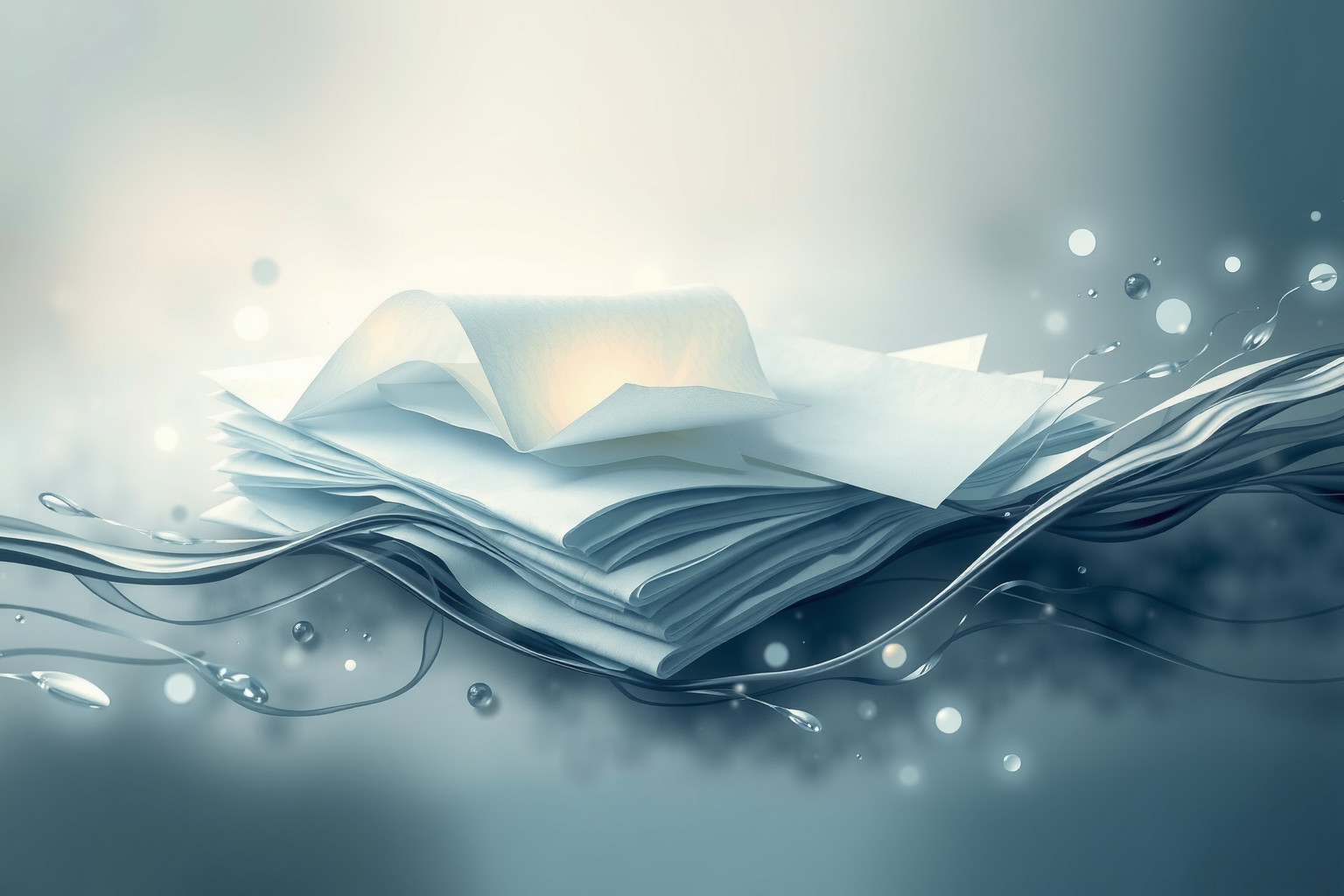 Sognare fascicoli bagnati simboleggia perdita di controllo emotivo.