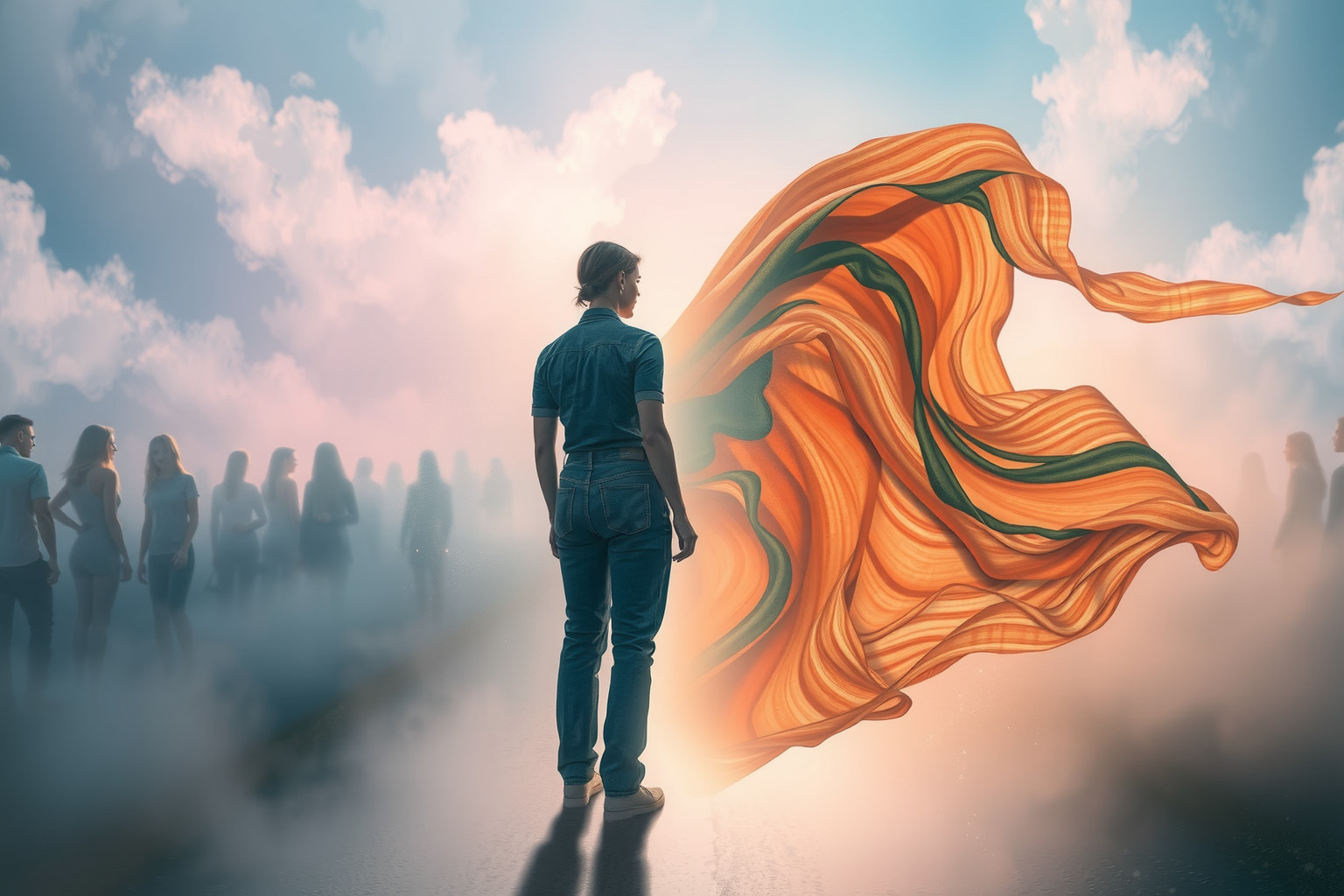 Indossare jeans nei sogni simboleggia equilibrio tra conformità e individualità.