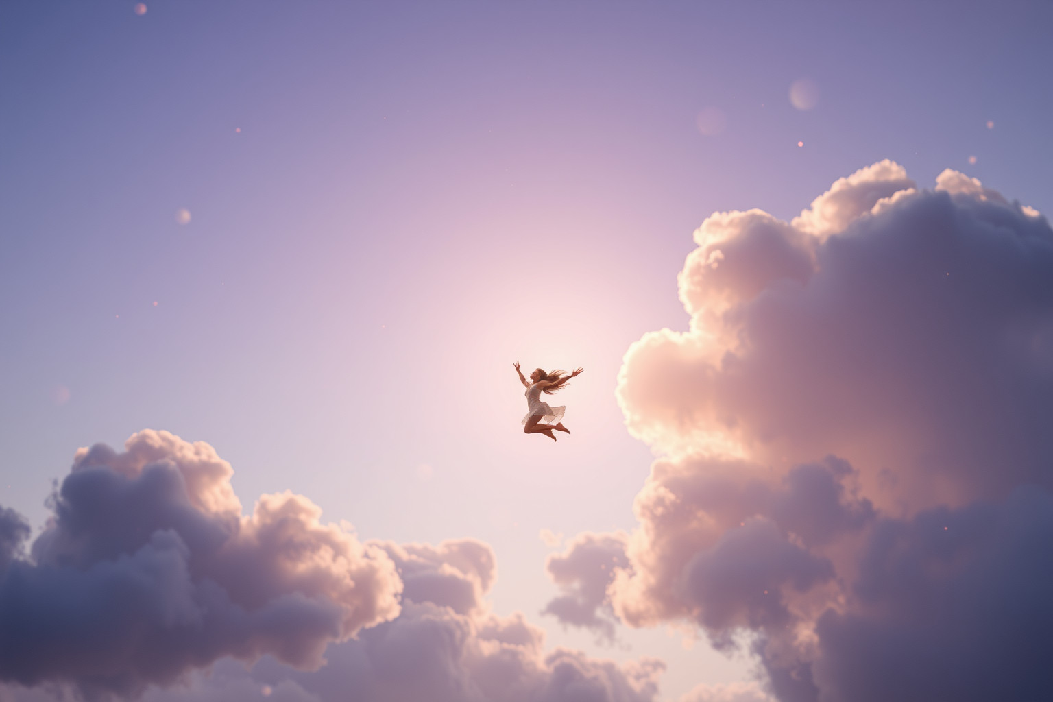 Saltare tra le nuvole simboleggia speranza e fuga dalla realtà quotidiana.
