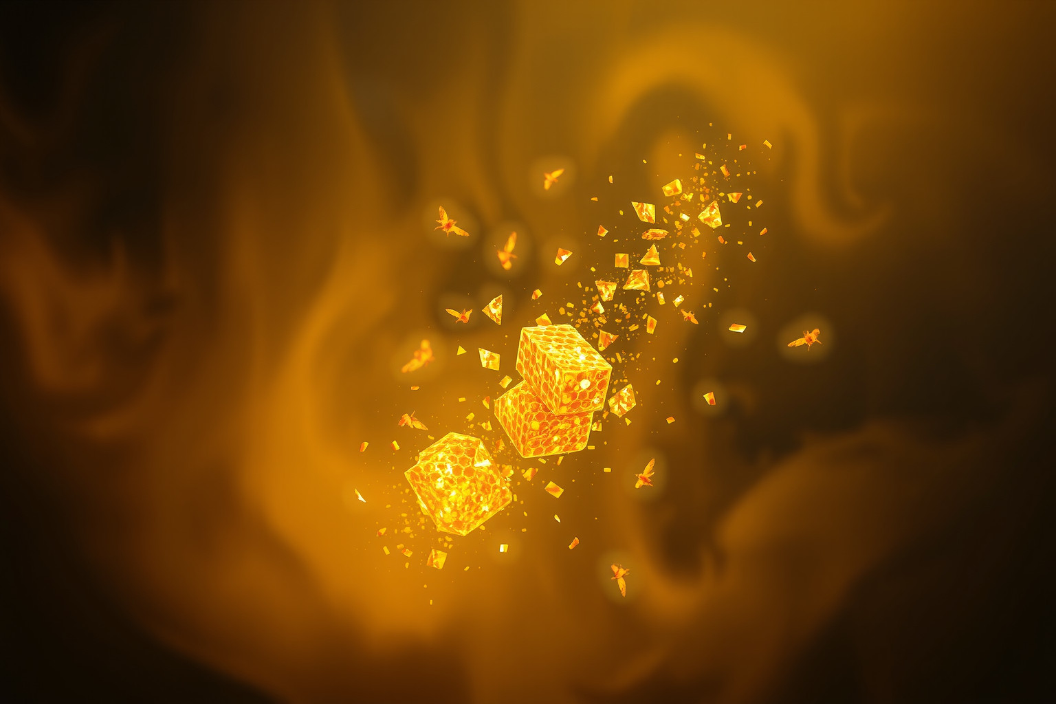 Uno sciame in alveare distrutto simboleggia caos e vulnerabilità interiore.