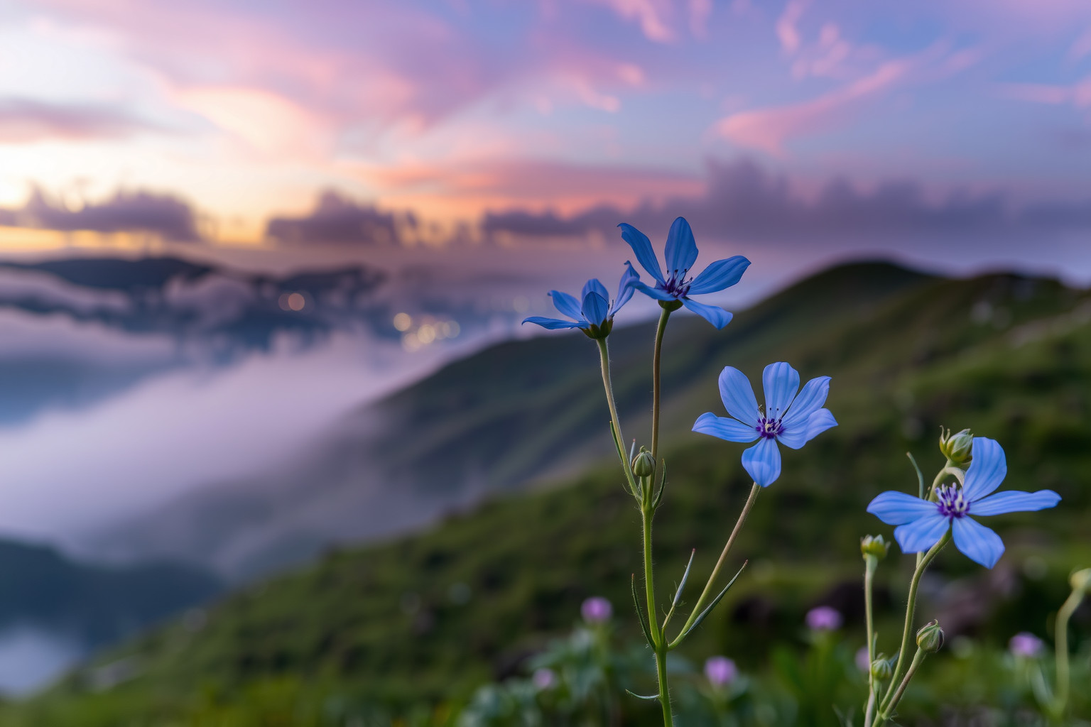 Sognare camassie blu in montagna simboleggia pace interiore e coraggio.