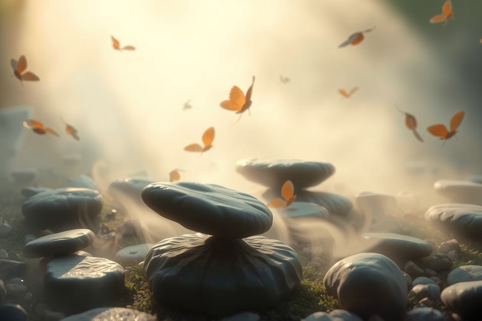 Sognare pietre mobili nel giardino indica cambiamenti interiori profondi.