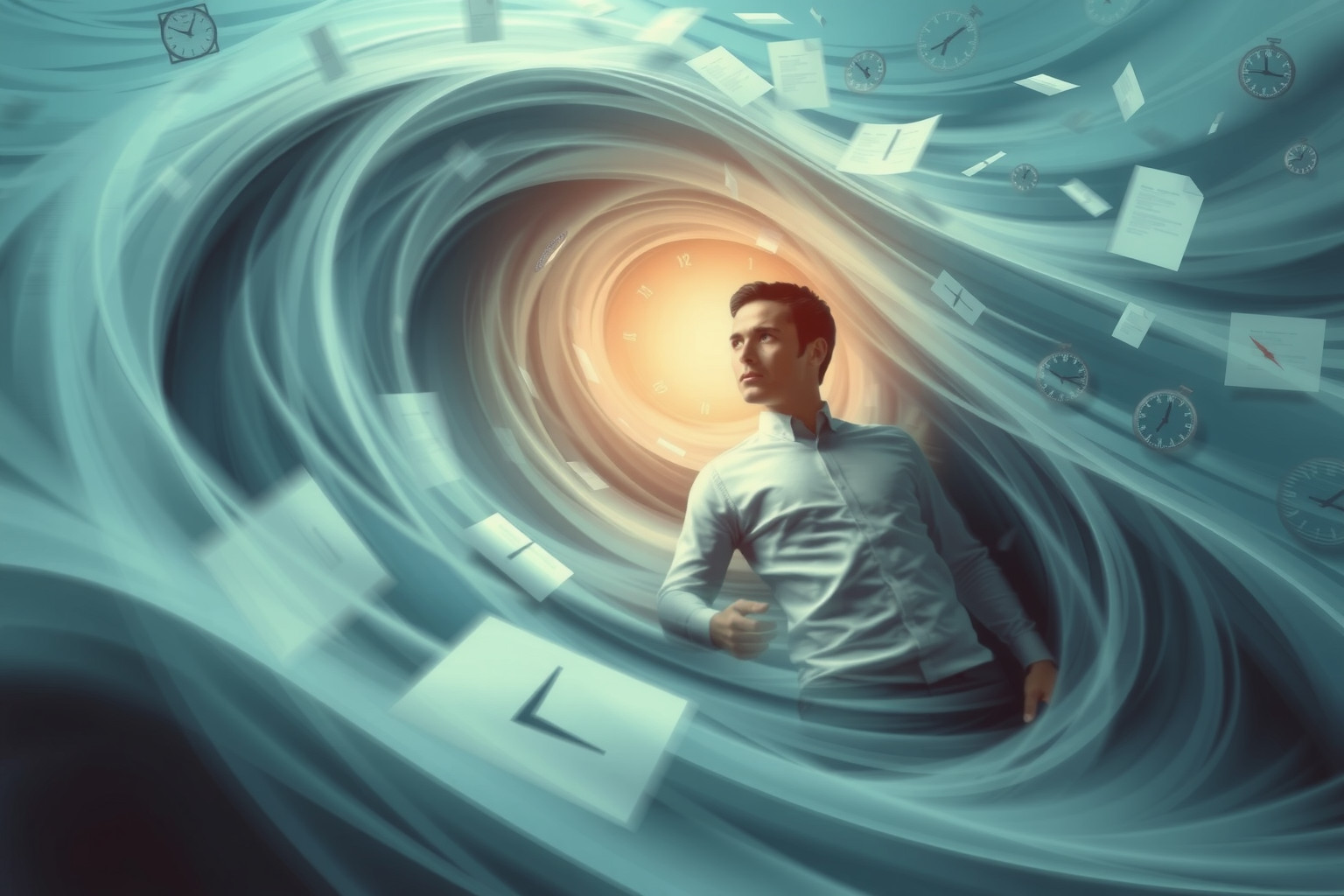 Sognare di affogare nel lavoro simboleggia ansia e stress oppressivi.