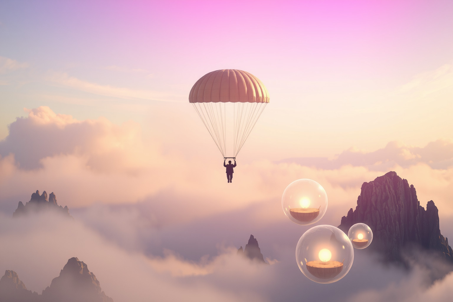 Sognare di atterrare con il paracadute indica nuovi inizi coraggiosi.