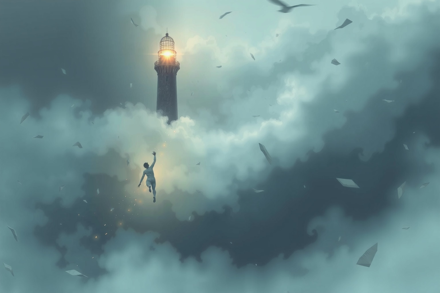 Sognare faro che crolla simboleggia paura di perdere stabilità.