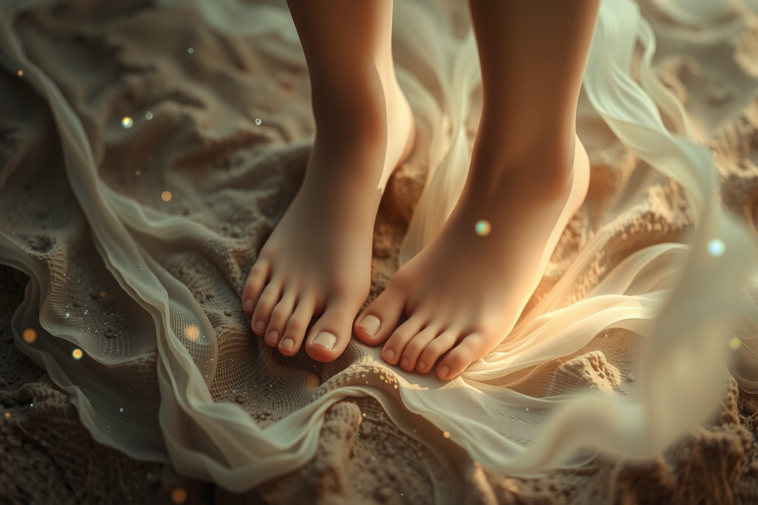 Sognare piedi nudi sulla terra simboleggia radicamento e autenticità interiore.