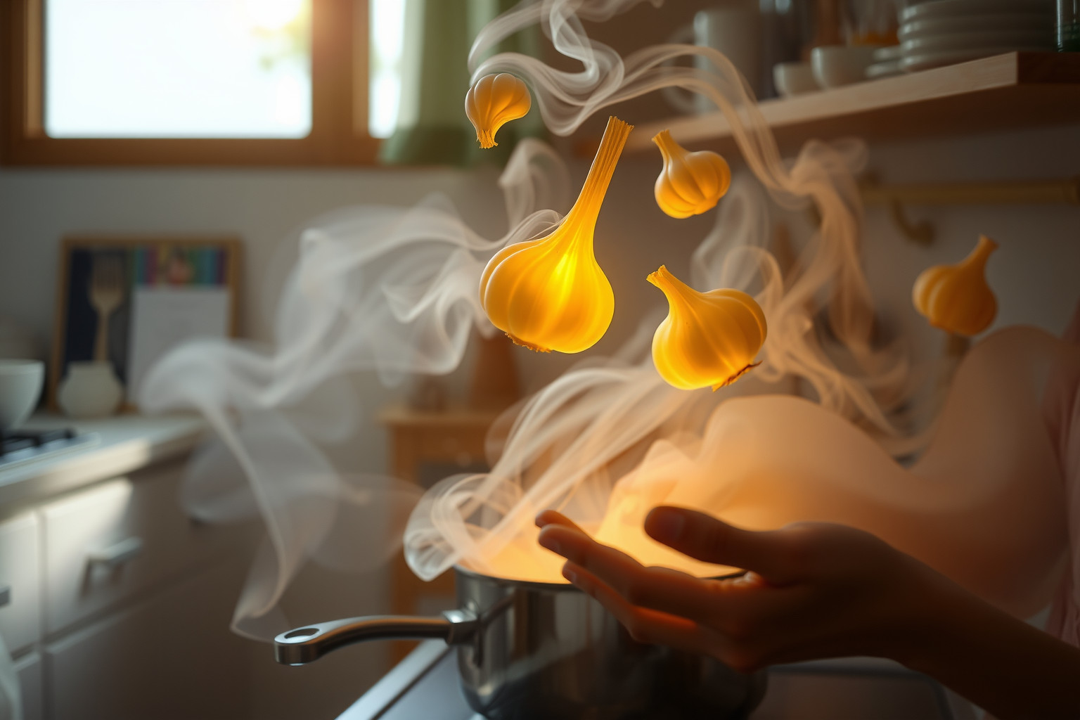 Sognare aglio in cucina simboleggia protezione e guarigione personale.