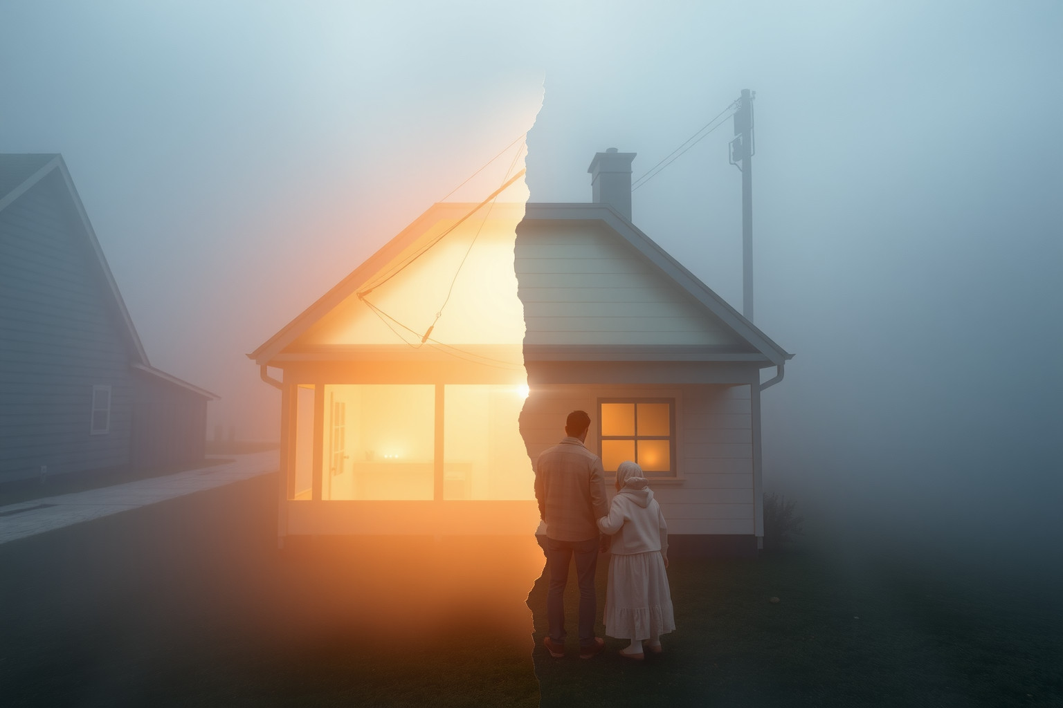 Sognare casa divisa indica conflitti familiari e trasformazioni imminenti.