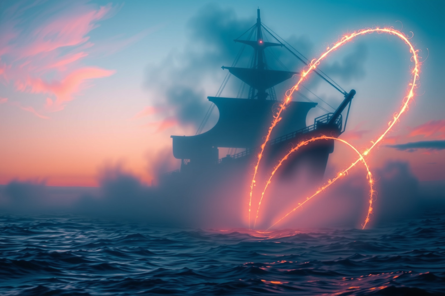 Sognare attacchi da nave cannone simboleggia sfide imminenti e conflitti.