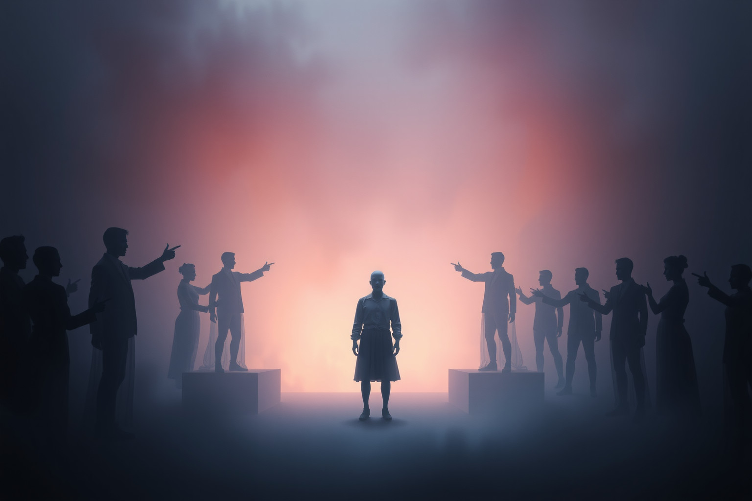 Sognare calunnie pubbliche riflette ansie su ingiustizie subite.