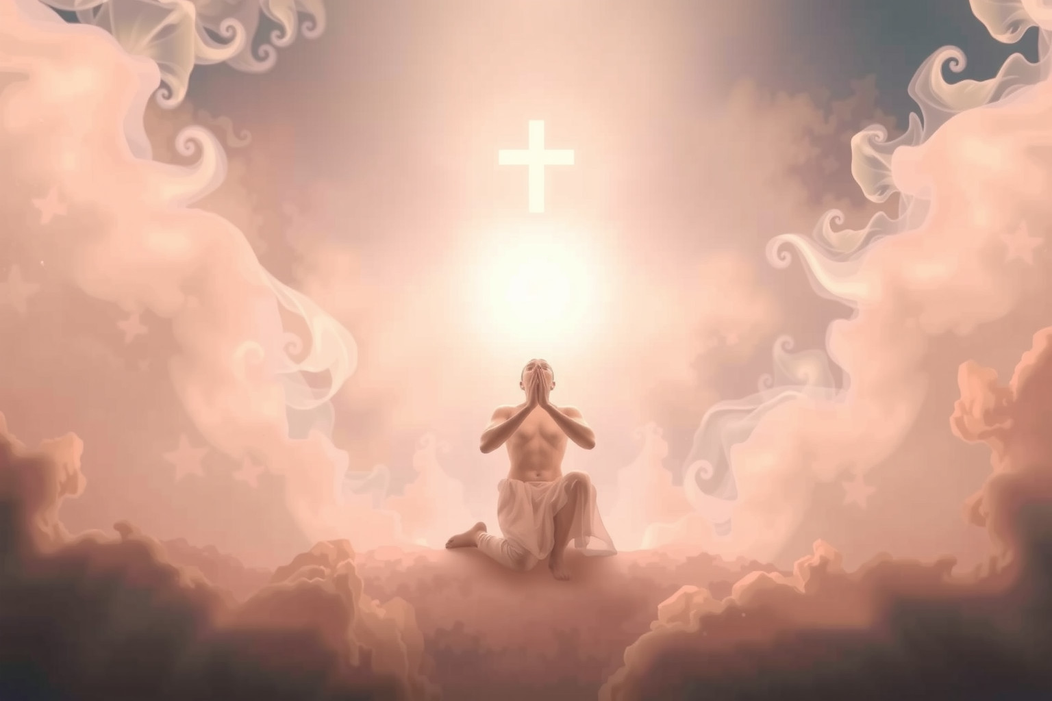 Sognare il Padre Nostro in ginocchio simboleggia umiltà e ricerca spirituale.