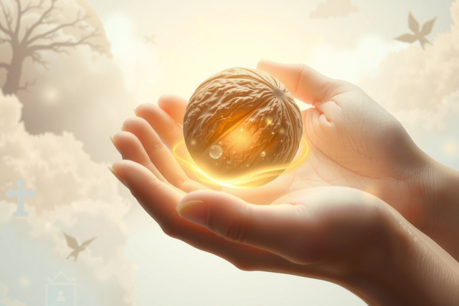 Ricevere una noce in sogno simboleggia fortuna e saggezza.