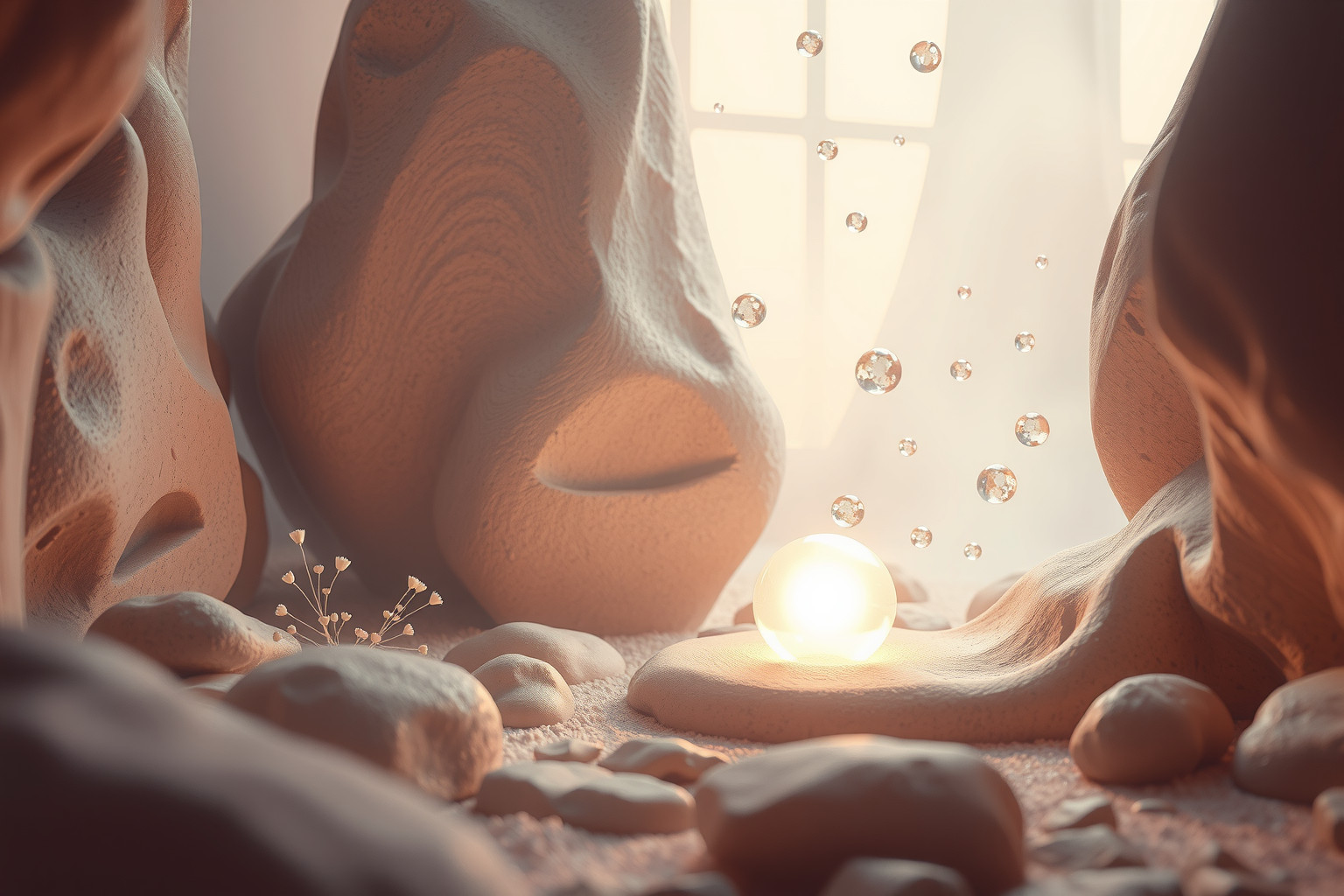 Trovare un oggetto prezioso nel giardino di pietra simboleggia ricchezza interiore.