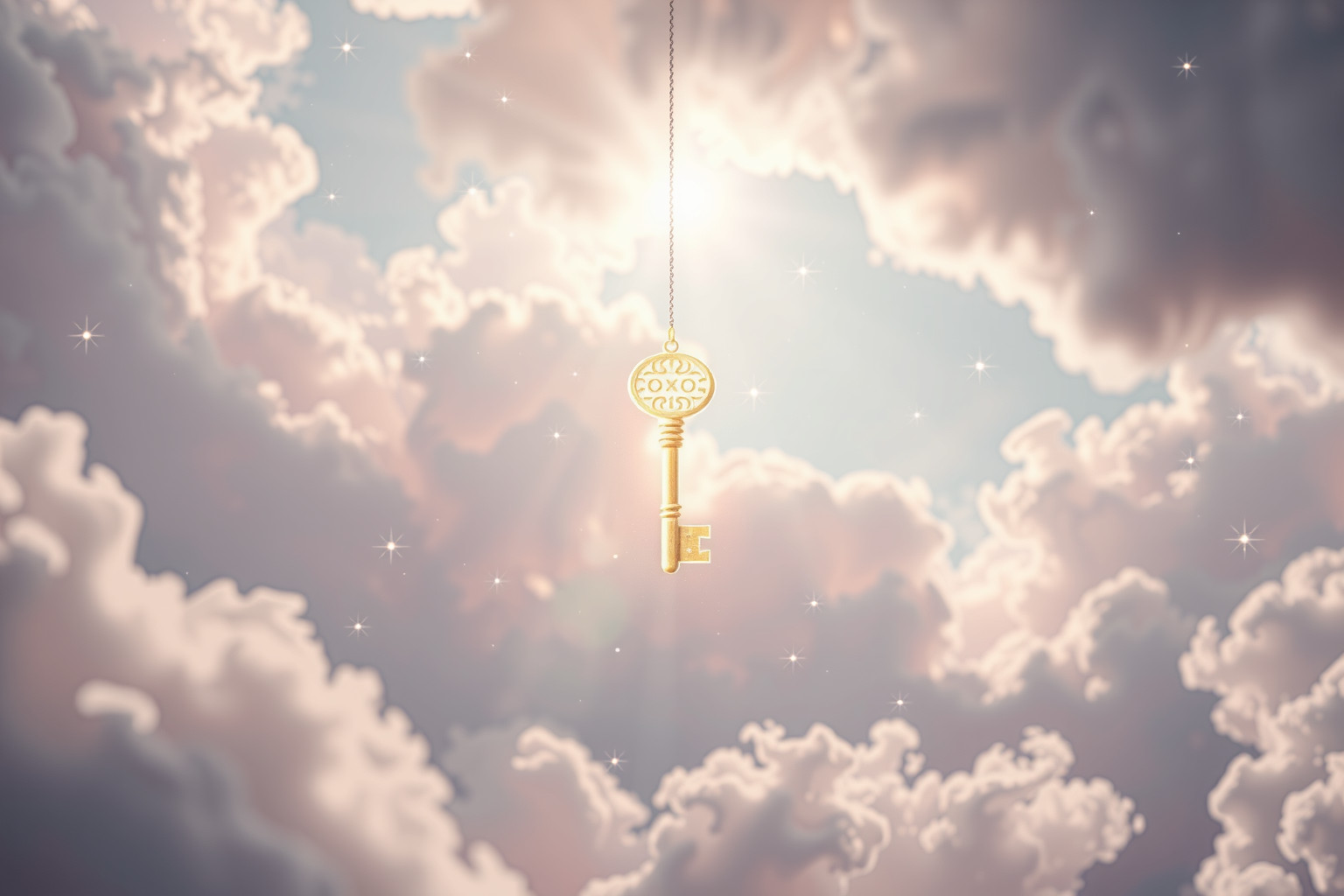 Sognare la chiave del cielo simboleggia nuove opportunità spirituali e cambiamenti.