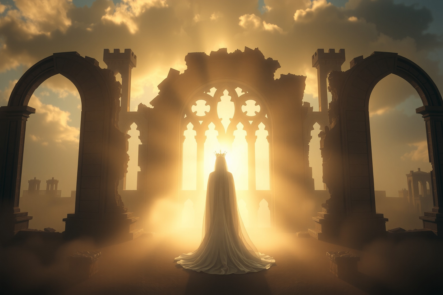 Sognare re nei ruderi simboleggia potere perduto e rimpianto.