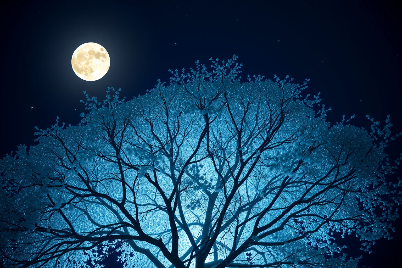 Sognare un tiglio illuminato simboleggia saggezza e speranza notturna.