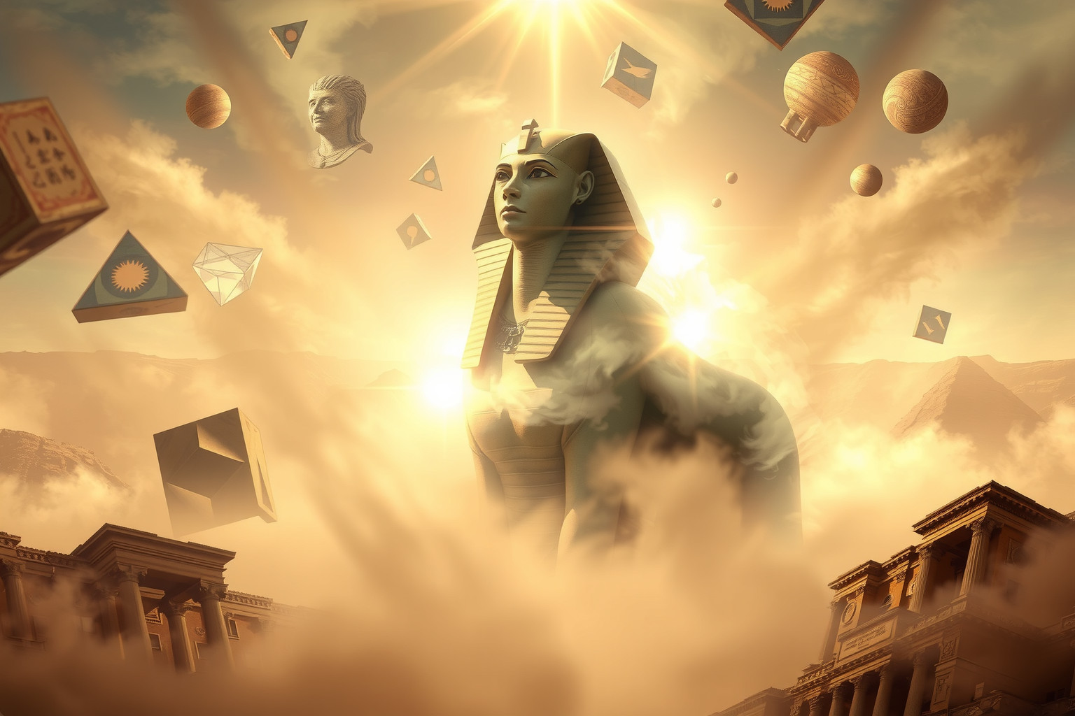 Sognare la Sfinge simboleggia enigmi interiori e saggezza nascosta.