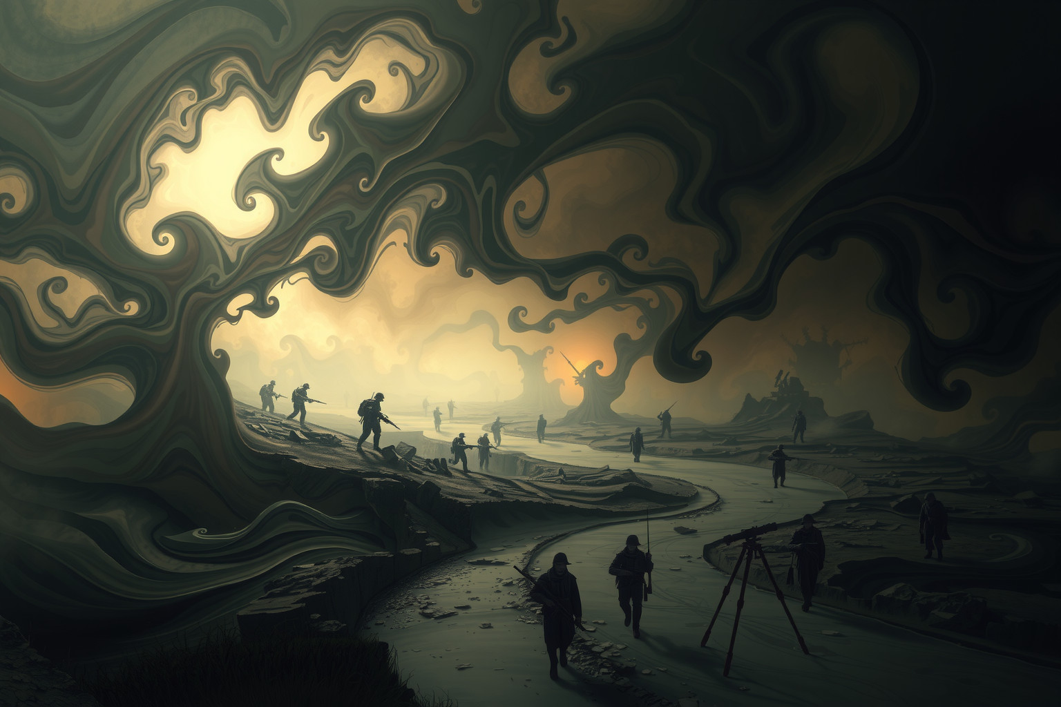 Sognare liquame in guerra simboleggia caos interiore e conflitti irrisolti.